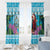 Honduras Christmas Window Curtain Scarlet Macaw With Feliz Navidad - Wonder Print Shop