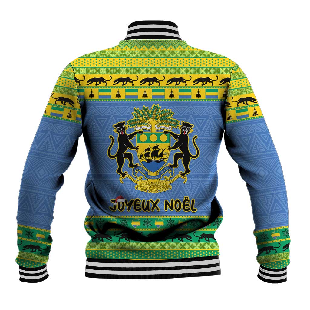 Gabon Christmas baseball jacket with coat of arms and Joyeux Noel print