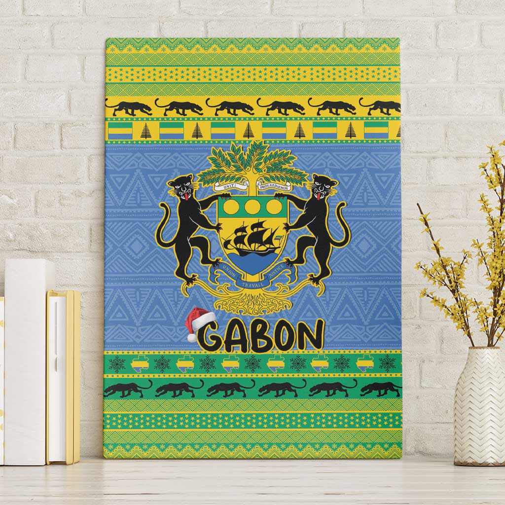 Gabon Christmas Canvas Wall Art Coat Of Arms Joyeux Noel - Wonder Print Shop