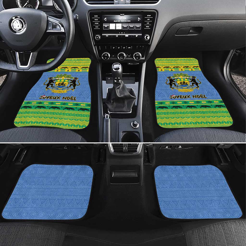 Gabon Christmas Car Mats Coat Of Arms Joyeux Noel - Wonder Print Shop