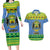 Gabon Christmas Couples Matching Long Sleeve Bodycon Dress and Hawaiian Shirt Coat Of Arms Joyeux Noel - Wonder Print Shop