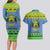 Gabon Christmas Couples Matching Long Sleeve Bodycon Dress and Hawaiian Shirt Coat Of Arms Joyeux Noel - Wonder Print Shop