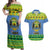 Gabon Christmas Couples Matching Off Shoulder Maxi Dress and Hawaiian Shirt Coat Of Arms Joyeux Noel - Wonder Print Shop