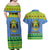 Gabon Christmas Couples Matching Off Shoulder Maxi Dress and Hawaiian Shirt Coat Of Arms Joyeux Noel - Wonder Print Shop