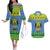 Gabon Christmas Couples Matching Off The Shoulder Long Sleeve Dress and Hawaiian Shirt Coat Of Arms Joyeux Noel - Wonder Print Shop