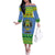 Gabon Christmas Family Matching Off The Shoulder Long Sleeve Dress and Hawaiian Shirt Coat Of Arms Joyeux Noel - Wonder Print Shop