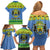 Gabon Christmas Family Matching Off Shoulder Short Dress and Hawaiian Shirt Coat Of Arms Joyeux Noel - Wonder Print Shop