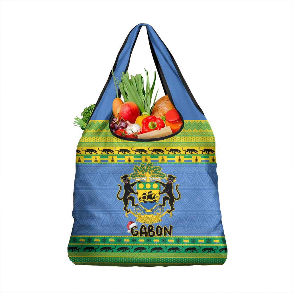 Gabon Christmas Grocery Bag Coat Of Arm Joyeux Noel