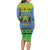 Gabon Christmas Long Sleeve Bodycon Dress Coat Of Arms Joyeux Noel - Wonder Print Shop