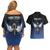 Personalised Egyptian Ankh Couples Matching Off Shoulder Short Dress and Hawaiian Shirt Egypt Hieroglyphs Pattern