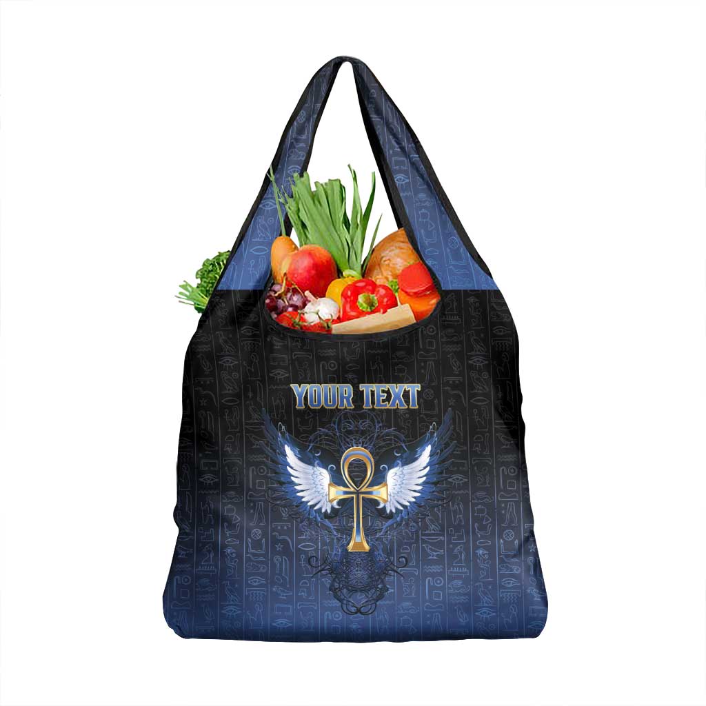 Personalised Egyptian Ankh Grocery Bag Egypt Hieroglyphs Pattern