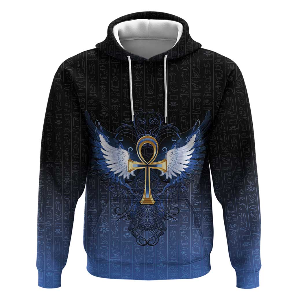 Personalised Egyptian Ankh Hoodie Egypt Hieroglyphs Pattern