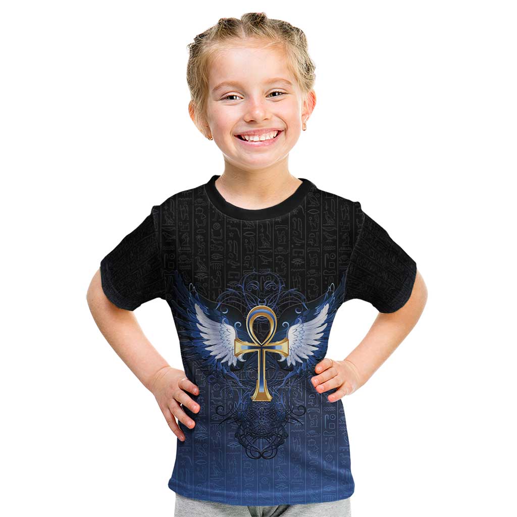 Personalised Egyptian Ankh Kid T Shirt Egypt Hieroglyphs Pattern