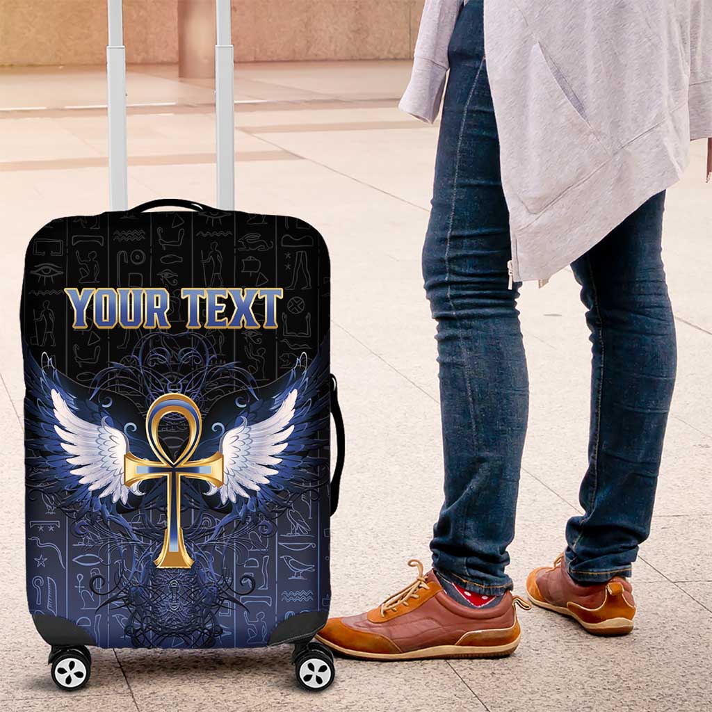 Personalised Egyptian Ankh Luggage Cover Egypt Hieroglyphs Pattern