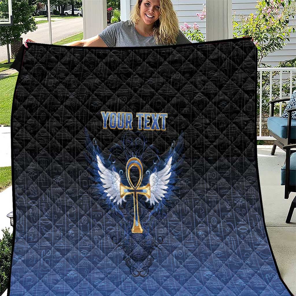 Personalised Egyptian Ankh Quilt Egypt Hieroglyphs Pattern