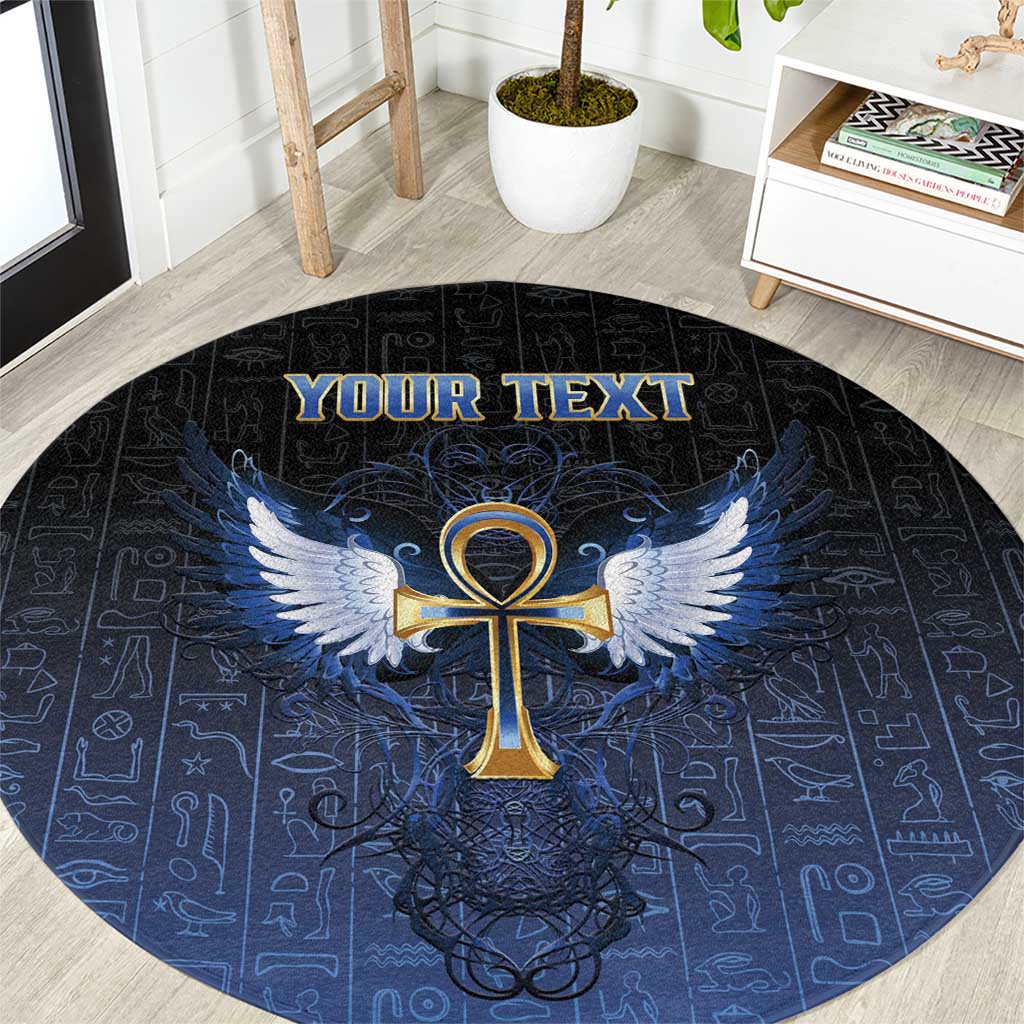 Personalised Egyptian Ankh Round Carpet Egypt Hieroglyphs Pattern