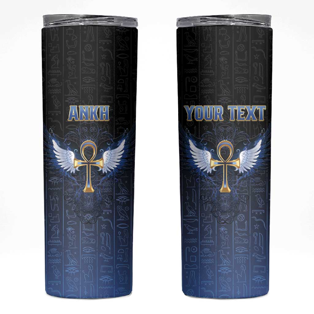 Personalised Egyptian Ankh Skinny Tumbler Egypt Hieroglyphs Pattern