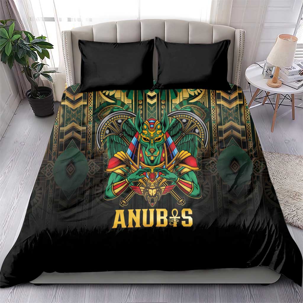 Egypt Anubis Bedding Set Golden Ancient Egypt Pattern