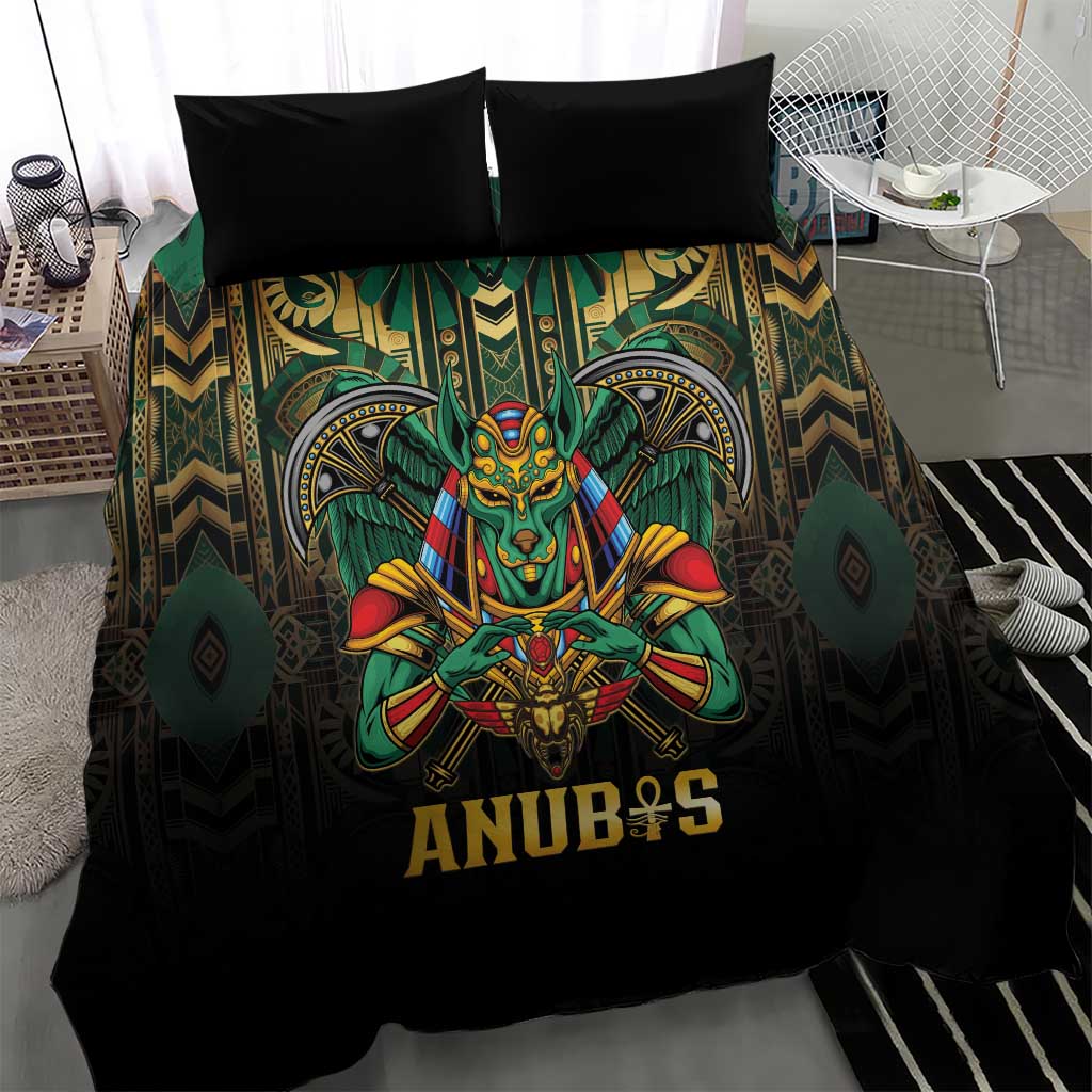 Egypt Anubis Bedding Set Golden Ancient Egypt Pattern