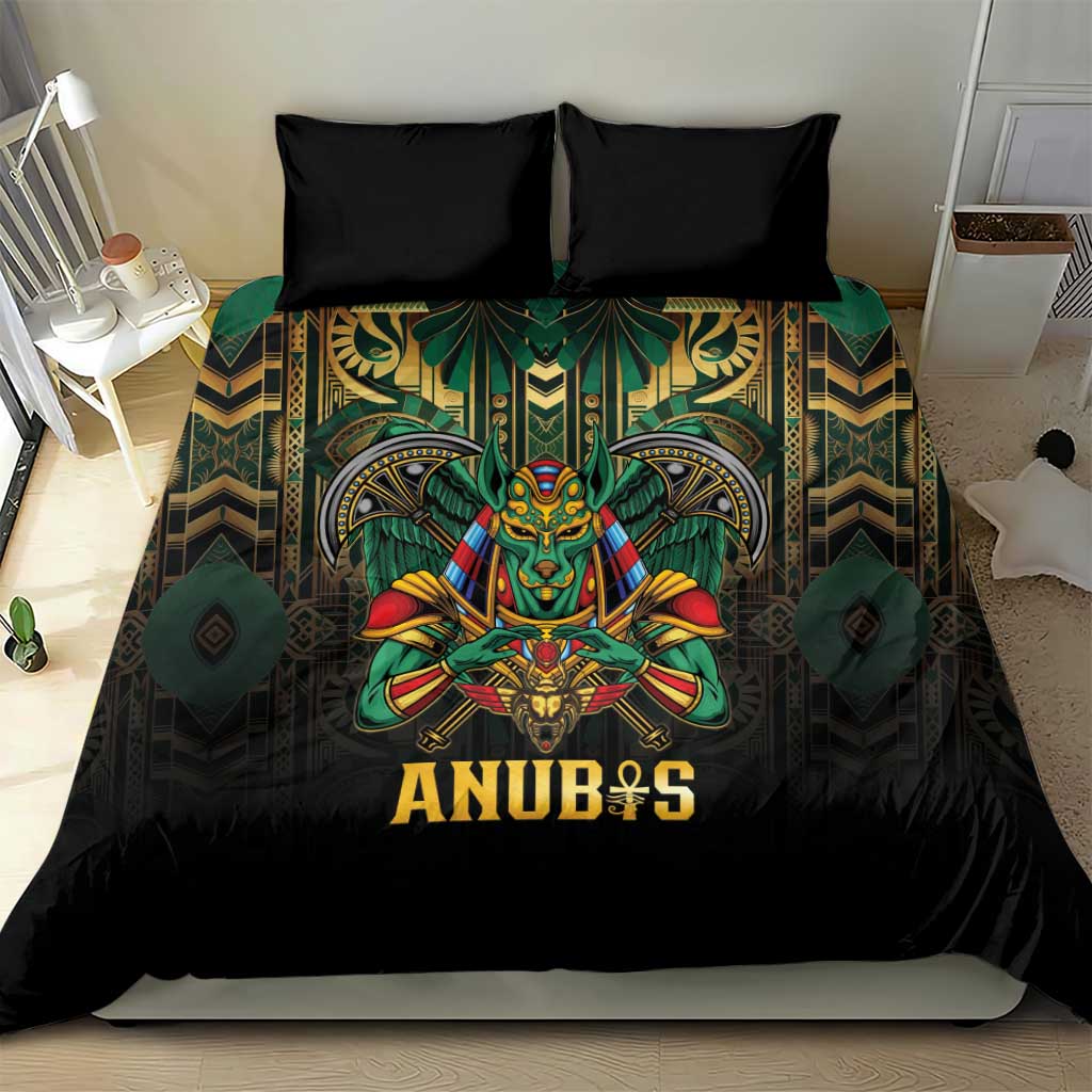 Egypt Anubis Bedding Set Golden Ancient Egypt Pattern
