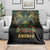 Egypt Anubis Blanket Golden Ancient Egypt Pattern