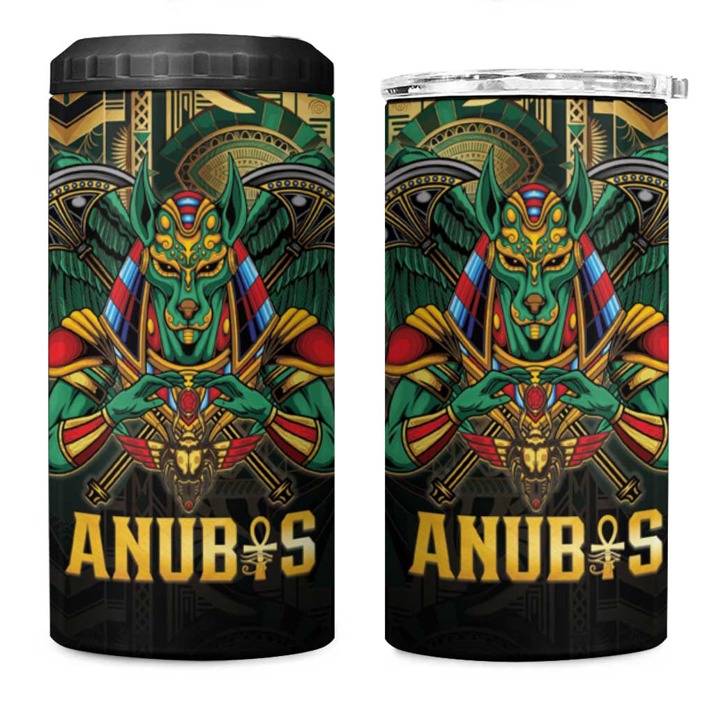 Egypt Anubis 4 in 1 Can Cooler Tumbler Golden Ancient Egypt Pattern