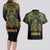 Egypt Anubis Couples Matching Long Sleeve Bodycon Dress and Hawaiian Shirt Golden Ancient Egypt Pattern