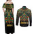 Egypt Anubis Couples Matching Off Shoulder Maxi Dress and Long Sleeve Button Shirt Golden Ancient Egypt Pattern