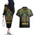 Egypt Anubis Couples Matching Off The Shoulder Long Sleeve Dress and Hawaiian Shirt Golden Ancient Egypt Pattern