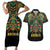 Egypt Anubis Couples Matching Short Sleeve Bodycon Dress and Hawaiian Shirt Golden Ancient Egypt Pattern