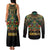 Egypt Anubis Couples Matching Tank Maxi Dress and Long Sleeve Button Shirt Golden Ancient Egypt Pattern