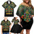 Egypt Anubis Family Matching Off Shoulder Short Dress and Hawaiian Shirt Golden Ancient Egypt Pattern