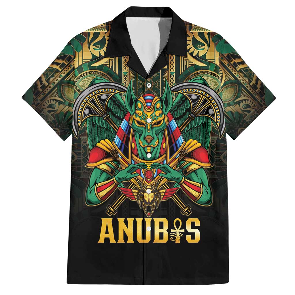 Egypt Anubis Hawaiian Shirt Golden Ancient Egypt Pattern