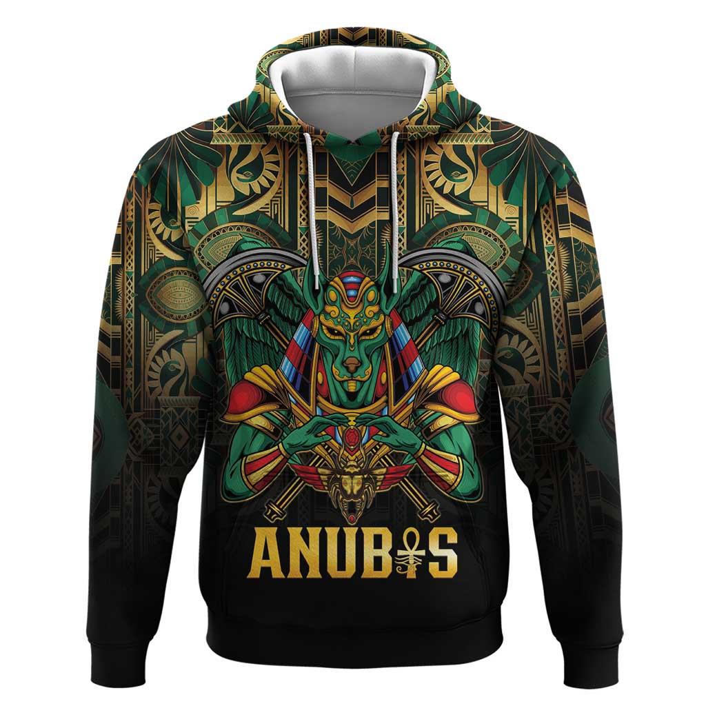 Egypt Anubis Hoodie Golden Ancient Egypt Pattern