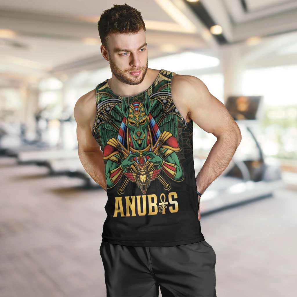 Egypt Anubis Men Tank Top Golden Ancient Egypt Pattern