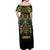 Egypt Anubis Off Shoulder Maxi Dress Golden Ancient Egypt Pattern