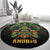 Egypt Anubis Round Carpet Golden Ancient Egypt Pattern