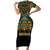 Egypt Anubis Short Sleeve Bodycon Dress Golden Ancient Egypt Pattern