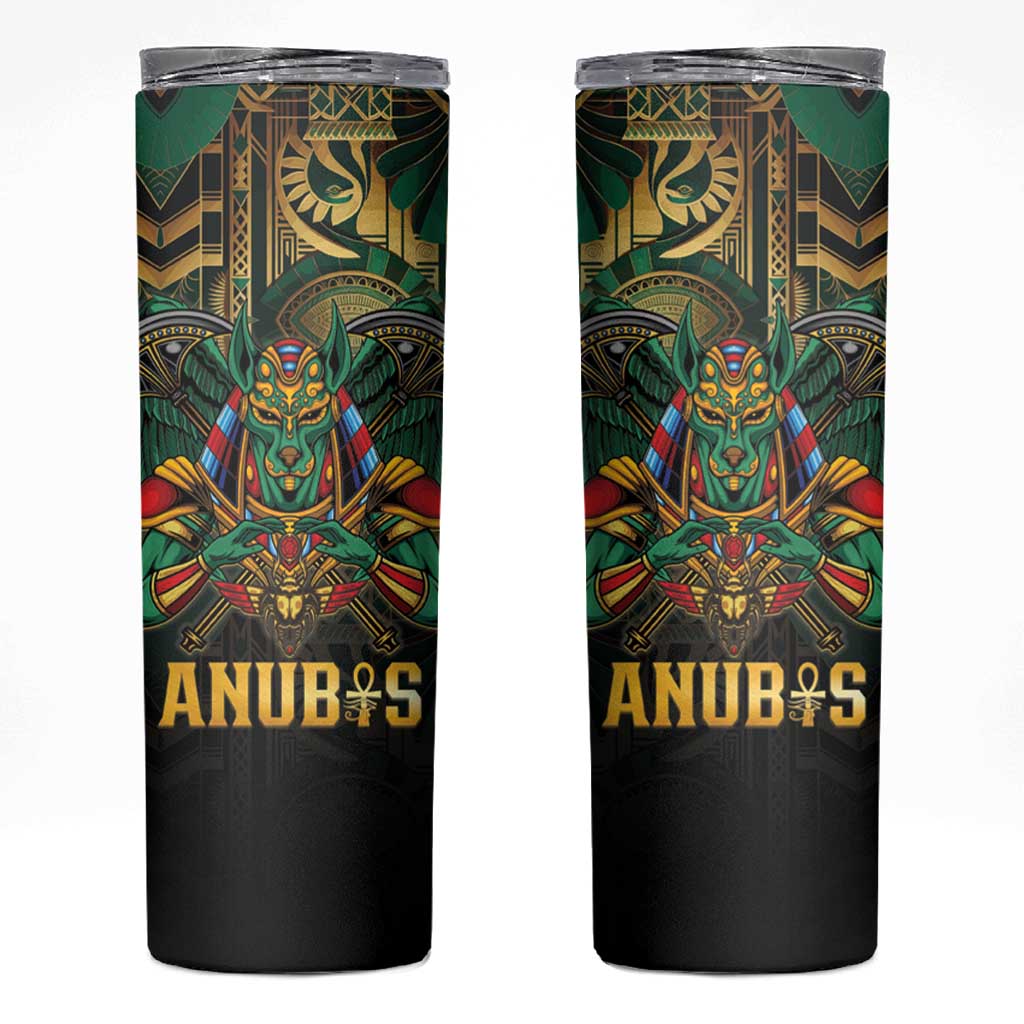 Egypt Anubis Skinny Tumbler Golden Ancient Egypt Pattern