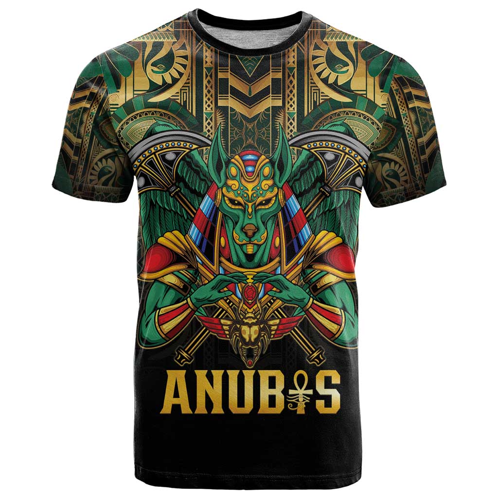 Egypt Anubis T Shirt Golden Ancient Egypt Pattern