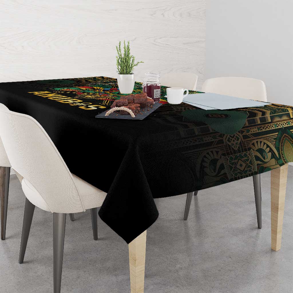 Egypt Anubis Tablecloth Golden Ancient Egypt Pattern