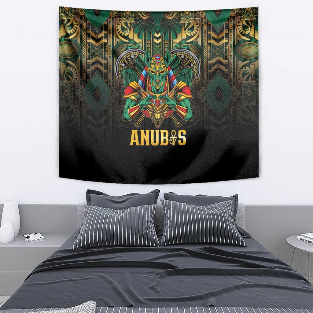 Egypt Anubis Tapestry Golden Ancient Egypt Pattern