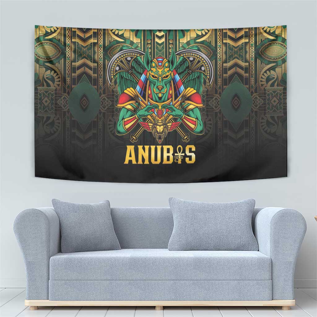 Egypt Anubis Tapestry Golden Ancient Egypt Pattern