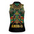 Egypt Anubis Women Sleeveless Polo Shirt Golden Ancient Egypt Pattern