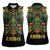 Egypt Anubis Women Sleeveless Polo Shirt Golden Ancient Egypt Pattern