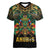 Egypt Anubis Women V-Neck T-Shirt Golden Ancient Egypt Pattern