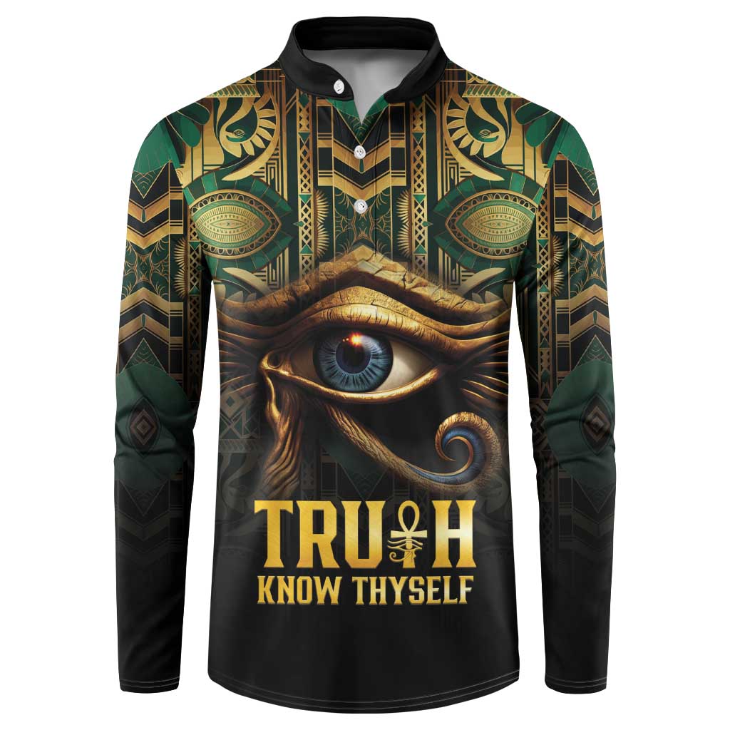 Egypt Eye of Horus Button Sweatshirt Truth Know Thyself