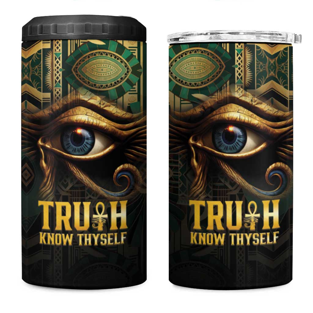 Egypt Eye of Horus 4 in 1 Can Cooler Tumbler Truth Know Thyself