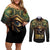 Egypt Eye of Horus Couples Matching Off Shoulder Short Dress and Long Sleeve Button Shirt Truth Know Thyself