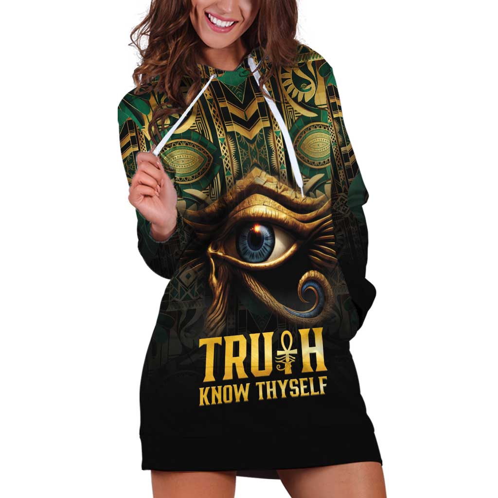 Egypt Eye of Horus Hoodie Dress Truth Know Thyself